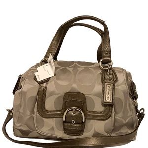 💐 COACH F24741 💐 TEA CAMPBELL SIGNATURE LOGO SATCHEL MSRP $328